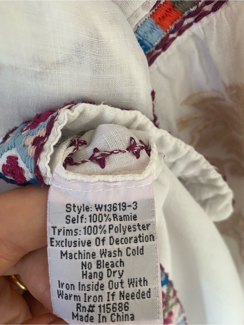 NWOT Johnny Was white Allegra peasant blouse colorful floral embroidery size L - Picture 10 of 16